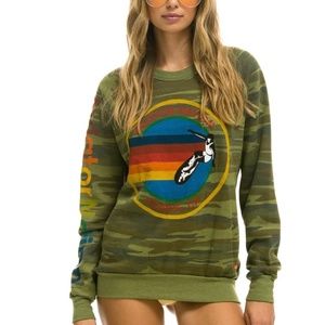 AVIATOR NATION Unisex Camo Crewneck Sweatshirt Size XL
